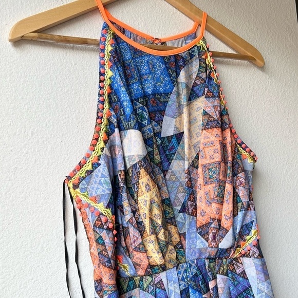 Anthropologie Ranna Gill Condesa Maxi Size M Geometric Studded Embroidered - Picture 5 of 16